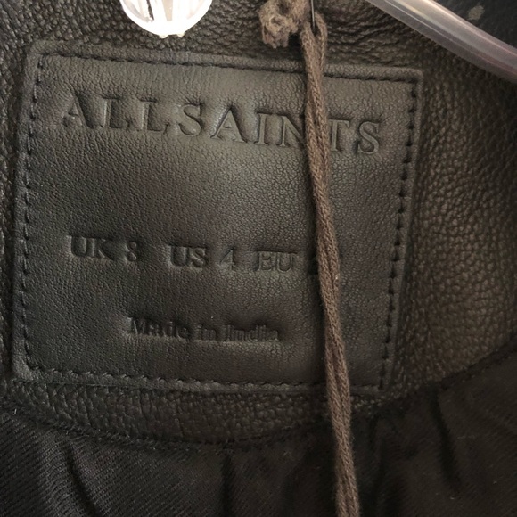 All Saints Papin Leather Biker Jacket - Picture 9 of 11